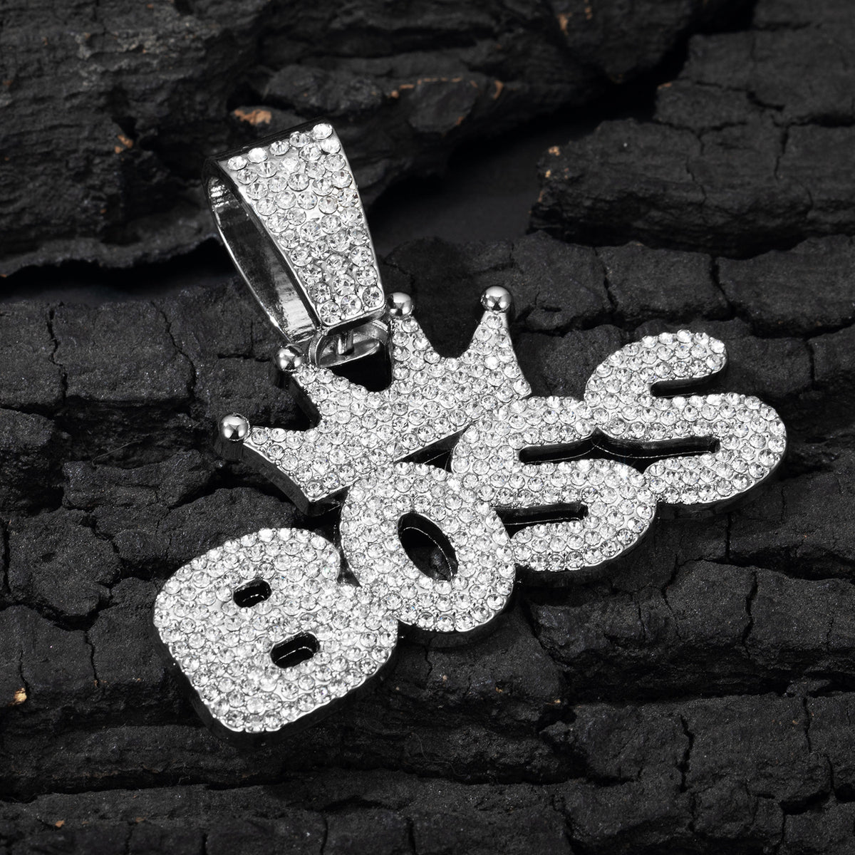 Crown Pendant Cuban Chain Necklace – product view 8