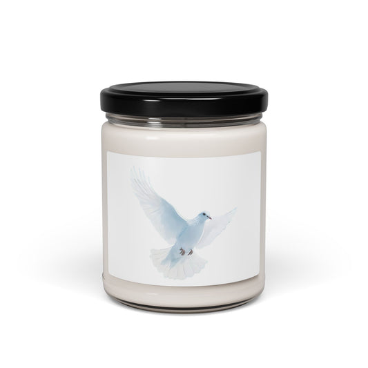 White Dove Illustration Candle | Soy Candle, 9oz Jar