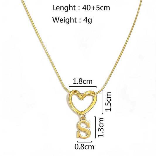 Alphabet Heart Pendant Necklace – product view 2