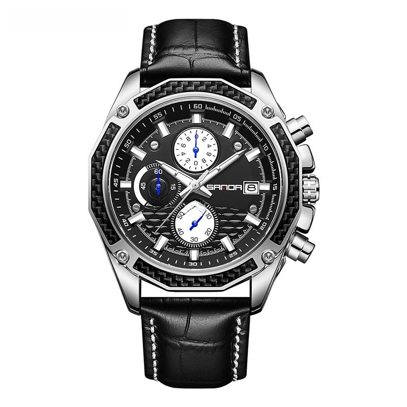 Stylish Men's Watch with Three Eyes and Six Hands – product view 7