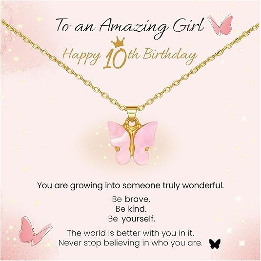 Pink Butterfly Stainless Steel Necklace – product view 20
