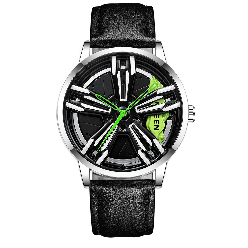 Rotating hub nightlight watch