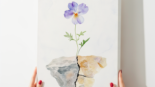 Soft floral spiritual canvas art designed to calm the mind at home