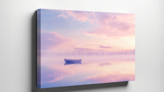Peaceful nature-inspired canvas wall art in a calming home setting