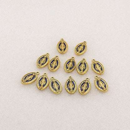 Vintage Oval Mary Pendant Necklace – product view 2