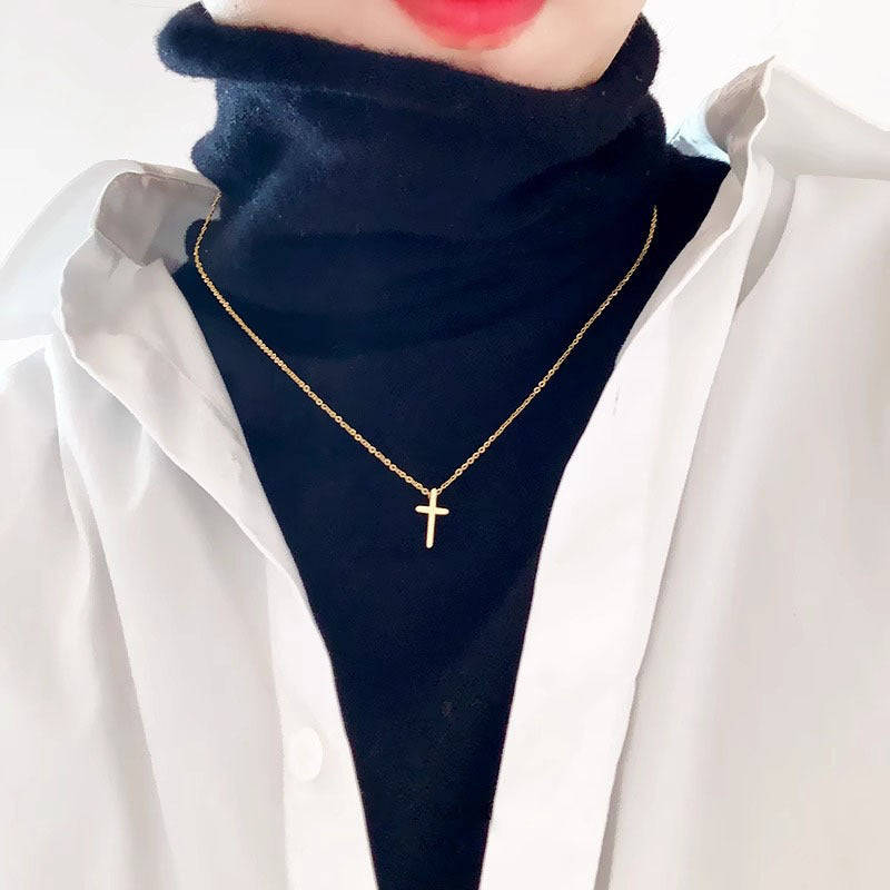 Cross Necklace – Titanium steel – product view 3