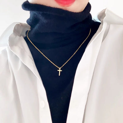Cross Necklace – Titanium steel – product view 3