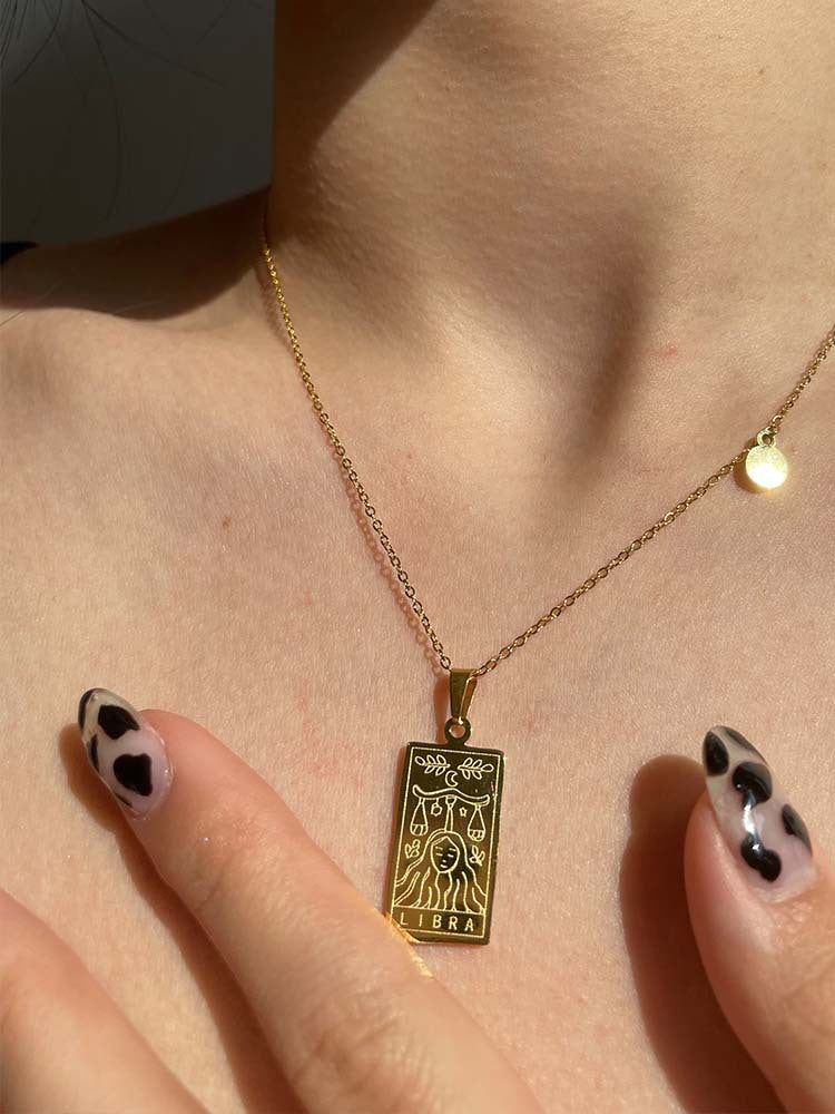 Zodiac Titanium Steel Clavicle Necklace – product view 5