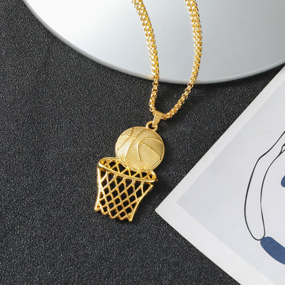 Basketball Frame Pendant Necklace – product view 3