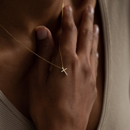 Gold-tone Cross Necklace Women's Collarbone Chain – product view 4