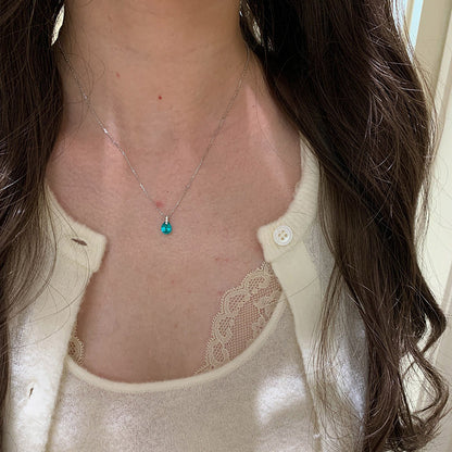 Blue Water Drop Ultra-fine Necklace – product view 2