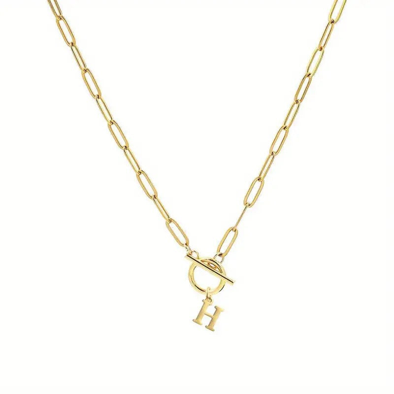 Initial Paperclip Chain Necklace – product view 12