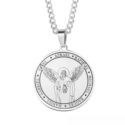 Titanium Steel Angel Wing Religious Necklace – product view 9