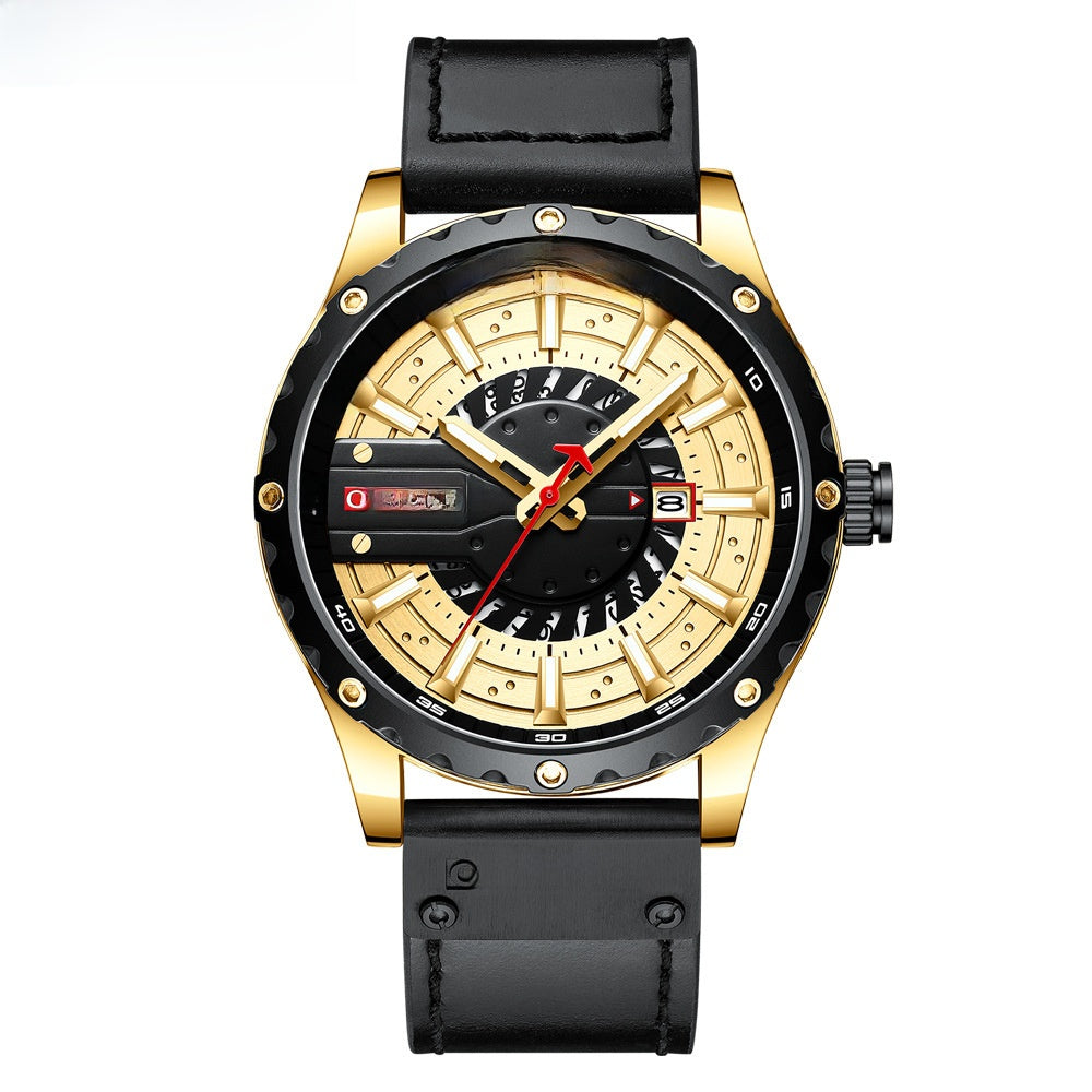 Curren Mens Calendar Leather Watch – Style 2 – product view 2