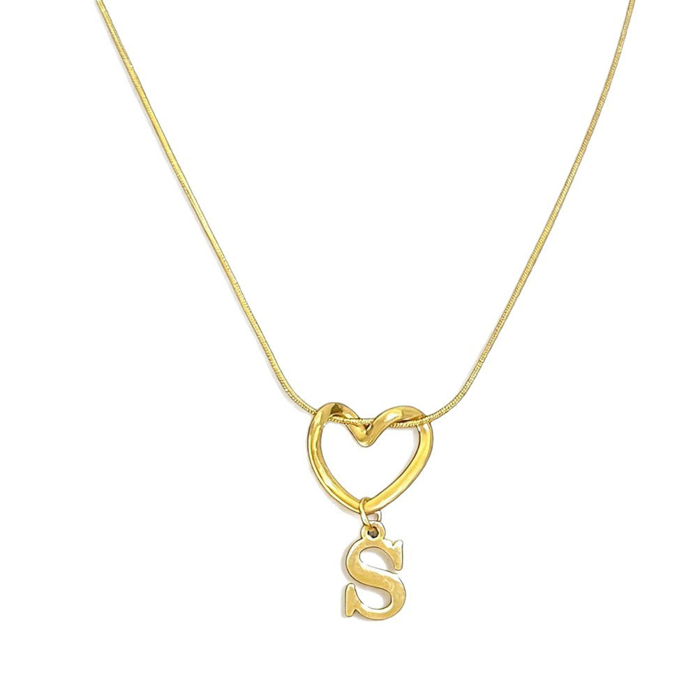 Alphabet Heart Pendant Necklace – product view 3