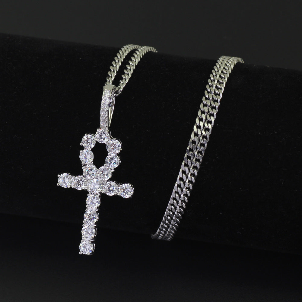 Men's Crystal Cross Pendant Necklace – product view 5