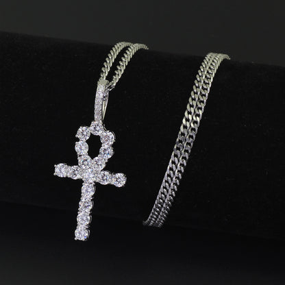 Men's Crystal Cross Pendant Necklace – product view 5