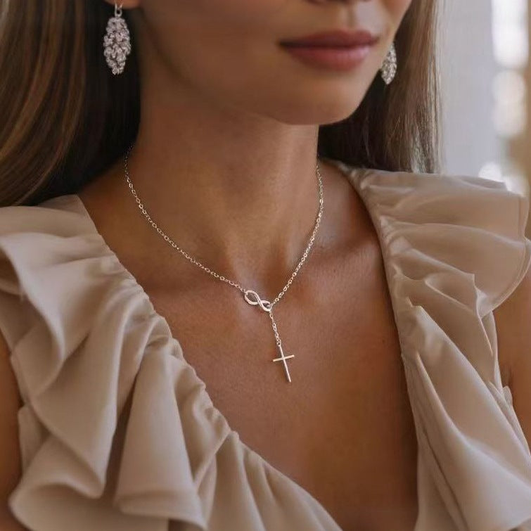 Simple Figure-eight Cross Necklace – product view 1