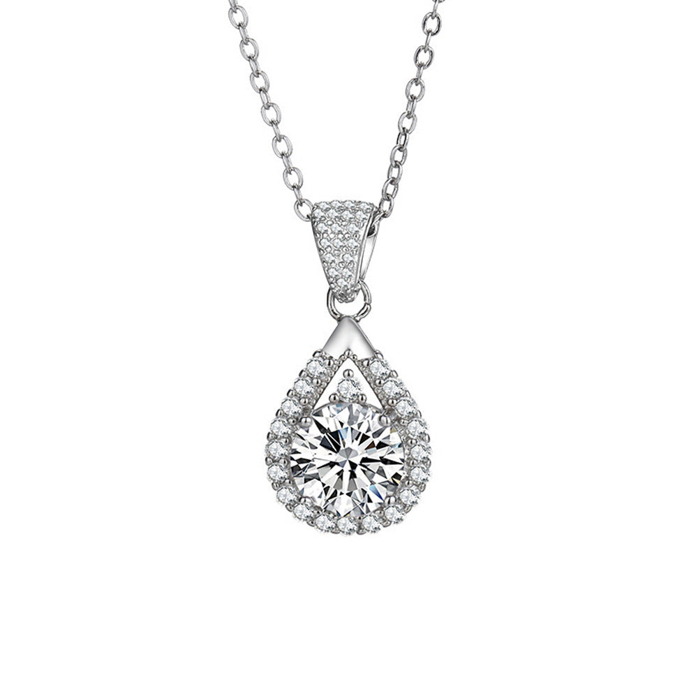 Teardrop Stone Pendant Necklace – product view 3
