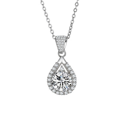 Teardrop Stone Pendant Necklace – product view 3