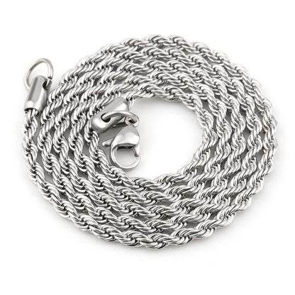 Twist Chain Titanium Steel Necklace – product view 6