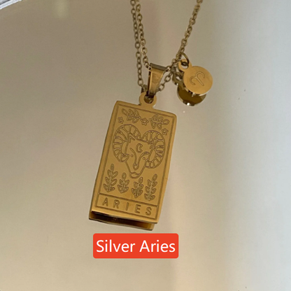 Zodiac Titanium Steel Clavicle Necklace – product view 20