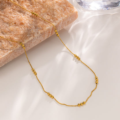 Geometric Titanium Steel Necklace and Bracelet Set – product view 5