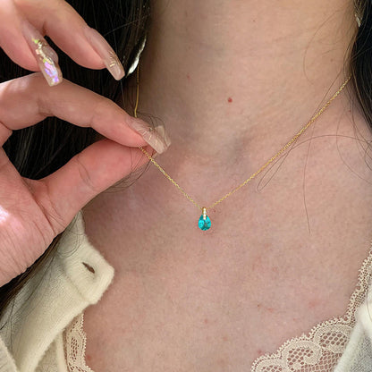 Blue Water Drop Ultra-fine Necklace – product view 5