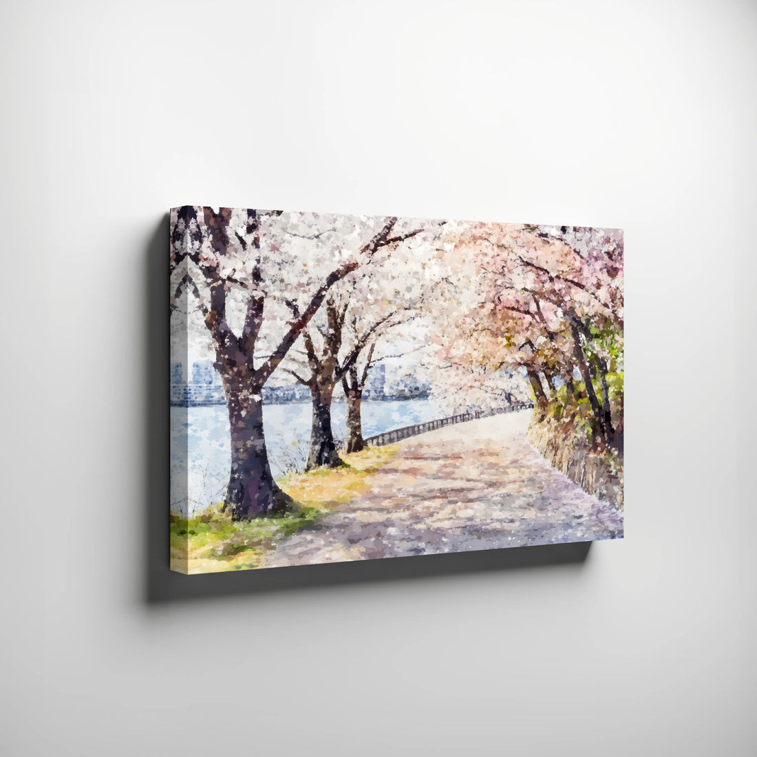 Pink Cherry Blossom Wall Art - Large Nature Canvas Print for Living ...