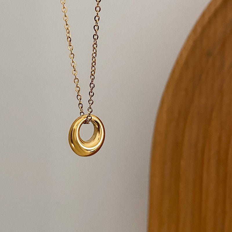 Minimalist Titanium Steel Clavicle Necklace – product view 24