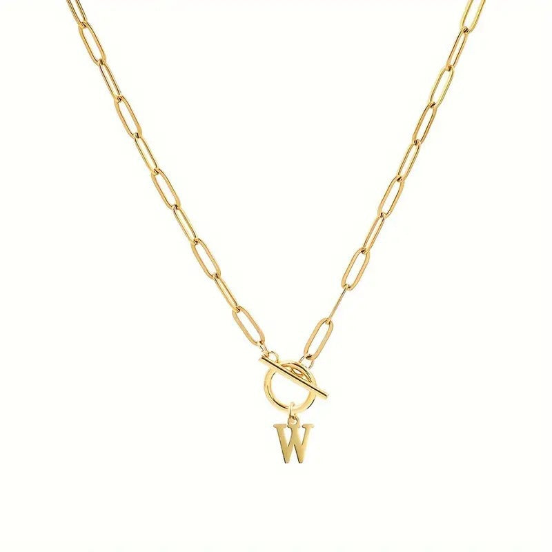 Initial Paperclip Chain Necklace – product view 4