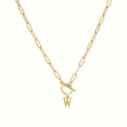 Initial Paperclip Chain Necklace – product view 4