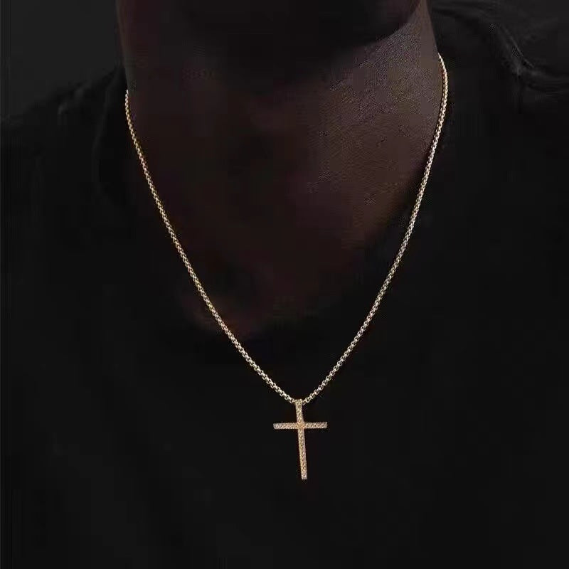 Crystal Cross Pendant Necklace – product view 3