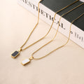 Double-sided Square Titanium Steel Necklace