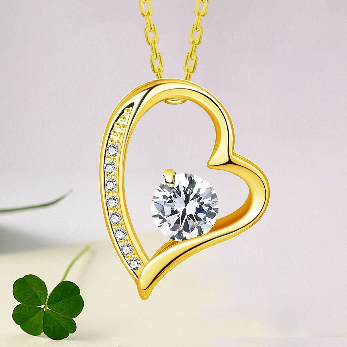 Multi-Style Crystal Heart Pendant Necklace – product view 7