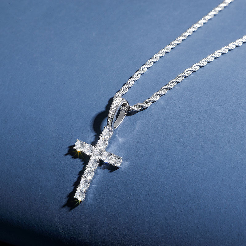 Men's Crystal Cross Pendant Necklace – product view 13