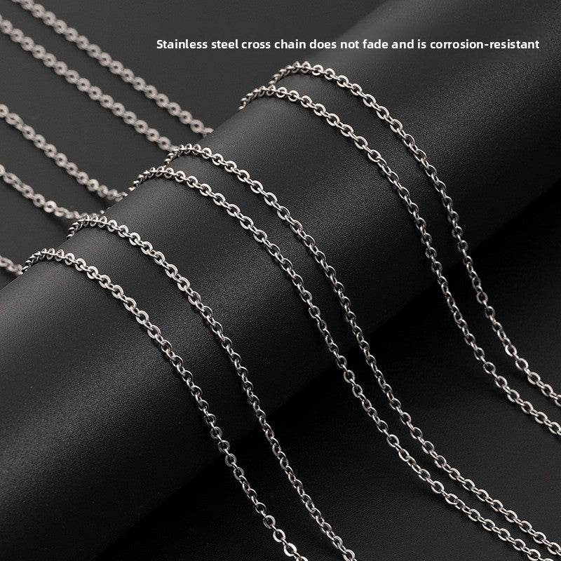 Stainless Steel Letter Necklace with Crystal Pendant – product view 4