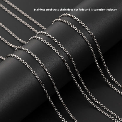 Stainless Steel Letter Necklace with Crystal Pendant – product view 4