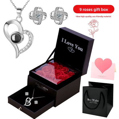 Heart Projection Necklace with Multilingual Message – product view 18