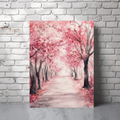Sakura Path of Hope Canvas Wall Art – Renewal & Spiritual Journey Nature Scene