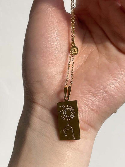 Zodiac Titanium Steel Clavicle Necklace – product view 2