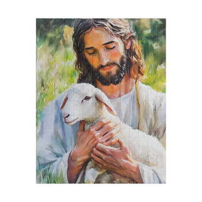 Jesus Holding Lamb Christian Jigsaw Puzzle — alternate puzzle product image 3