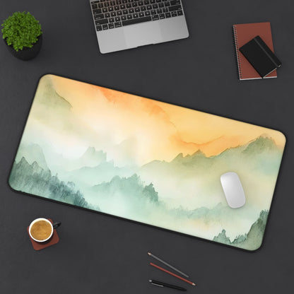 Sunset Mist Mountain Watercolor Desk Mat — alternate desk mat product image 13