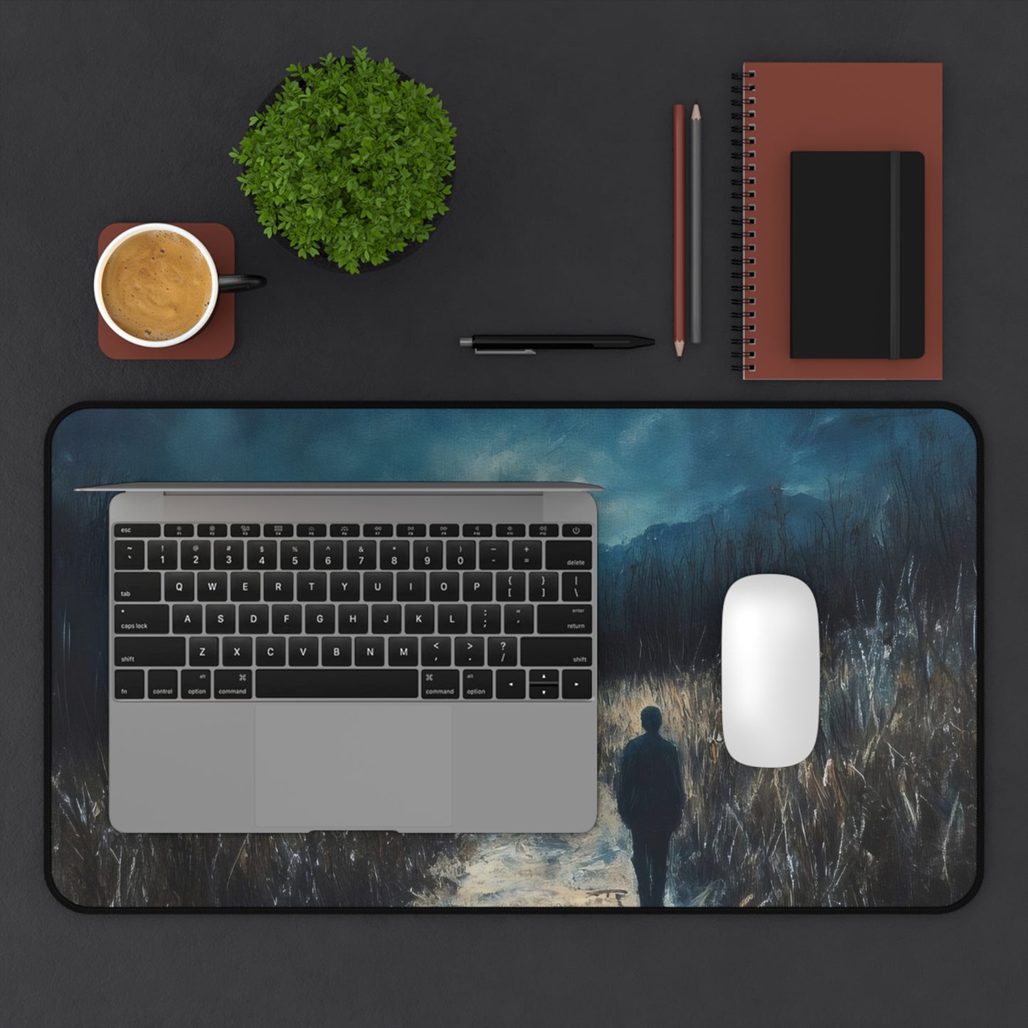 Moonlit Pathway Walk Desk Mat | Nightscape Desk Mat