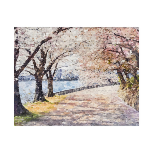 Cherry Blossom Path Puzzle | Scenic Spring Jigsaw Puzzle