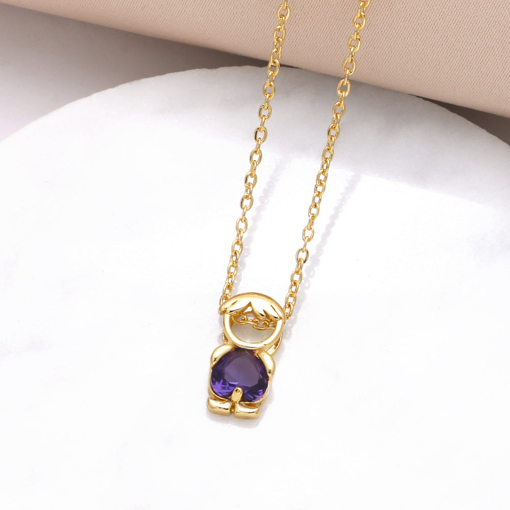 Hanging Pendant Necklace with Hearts – product view 14