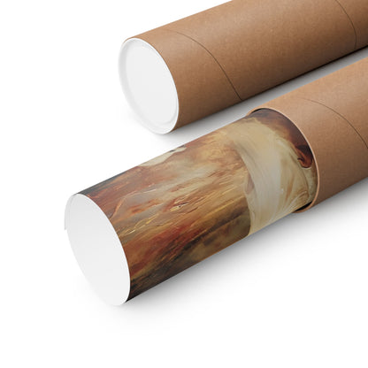 Christian abstract wall art print rolled in a shipping tube on white background