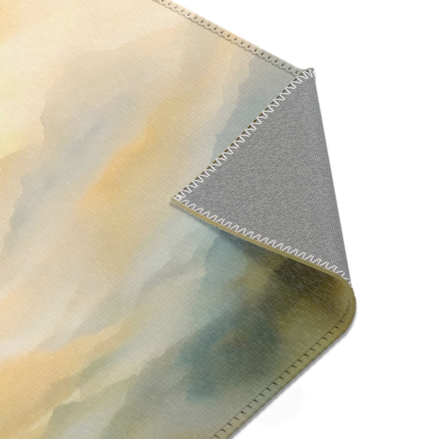 Watercolor abstract Christian wall art canvas with visible stitched edges, pastel tones