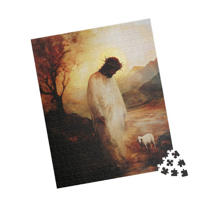 Jesus with Lamb Christian Art Puzzle — alternate puzzle product image 14
