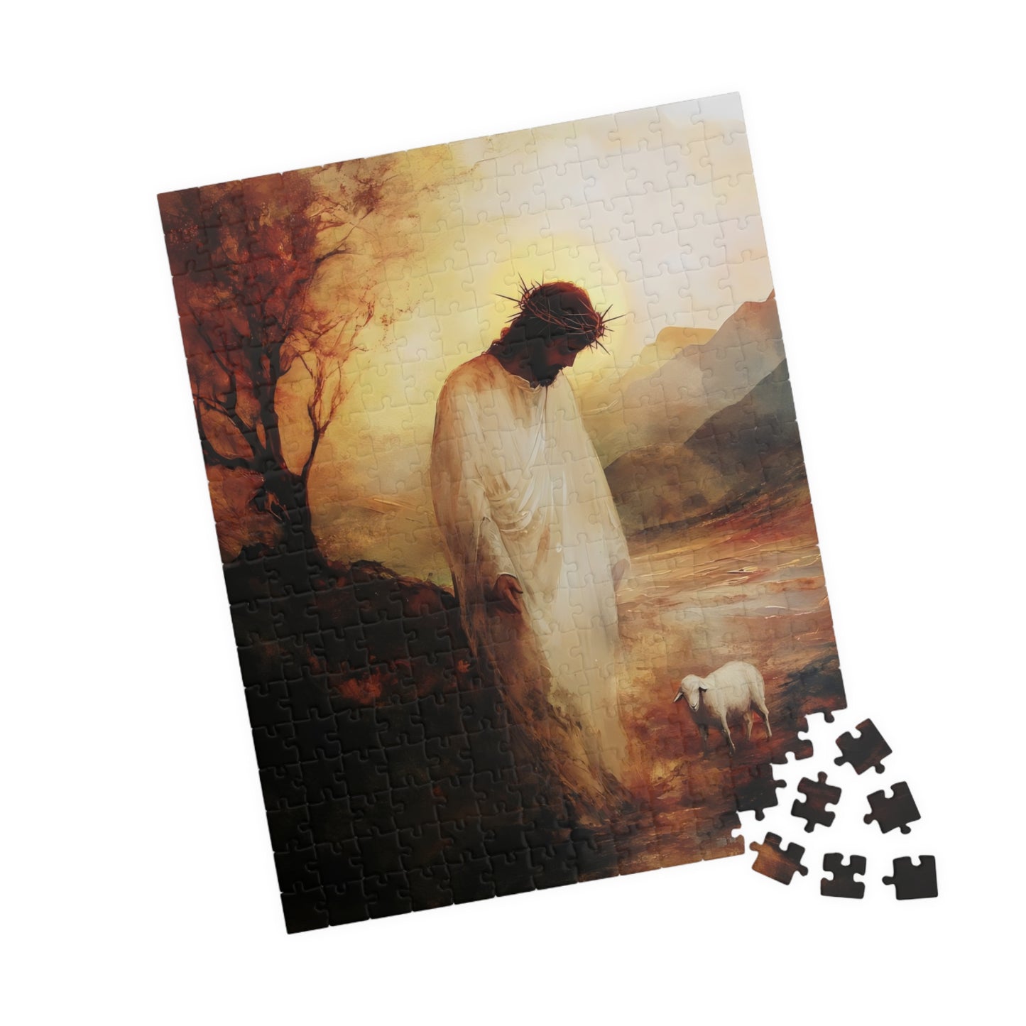 Jesus with Lamb Christian Art Puzzle — alternate puzzle product image 12